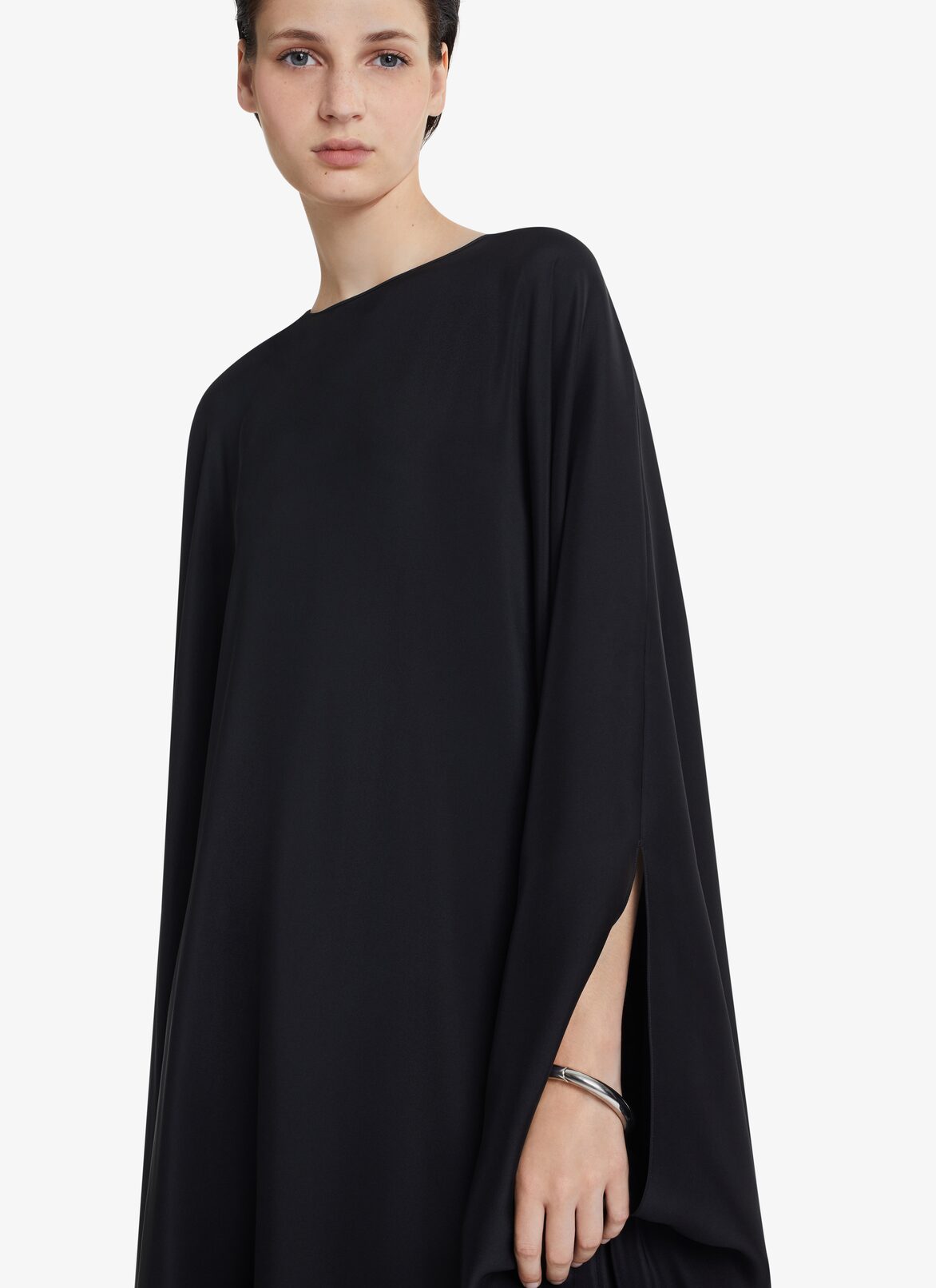 JAPANESE SILK CAFTAN DRESS ALAÏA BLACK JAPANESE SILK CAFTAN DRESS